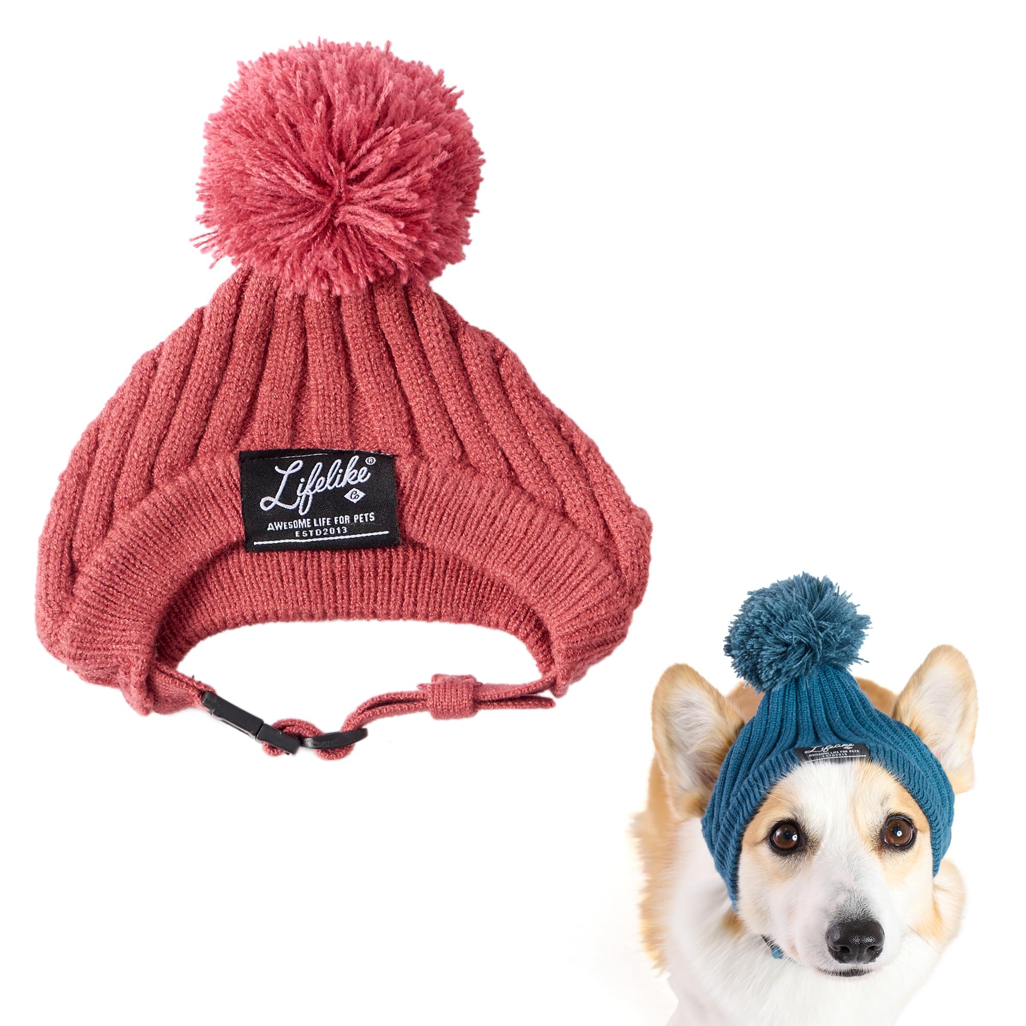 Amazon | 【LIFELIKE公式】ベーシックニット帽犬 ニット キャップ